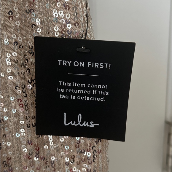 Lulu's Champagne Sequin Jumpsuit - Picture 14 of 14